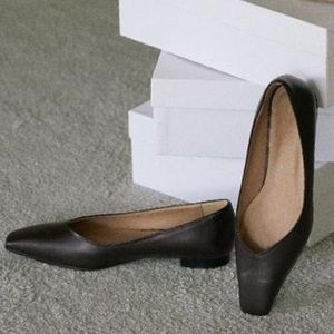 Elborn Pernell Flat Shoes Dark Chocolate Brown Leather 8.5 Made to Order